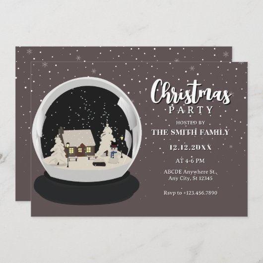 Zwarte Kerst Sneeuw wereldbol Winter wonderland Kaart (Voorkant / Achterkant)