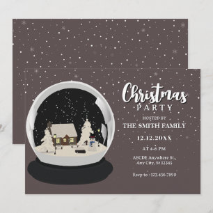 Zwarte Kerst Sneeuw wereldbol Winter wonderland Kaart