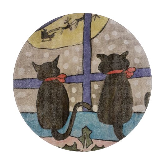 Zwarte kerst snijplank (Voorkant)