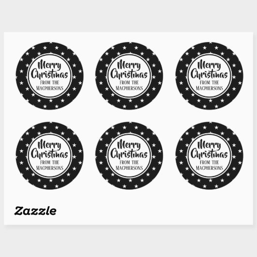 Zwarte Kerst stickers (Vel)