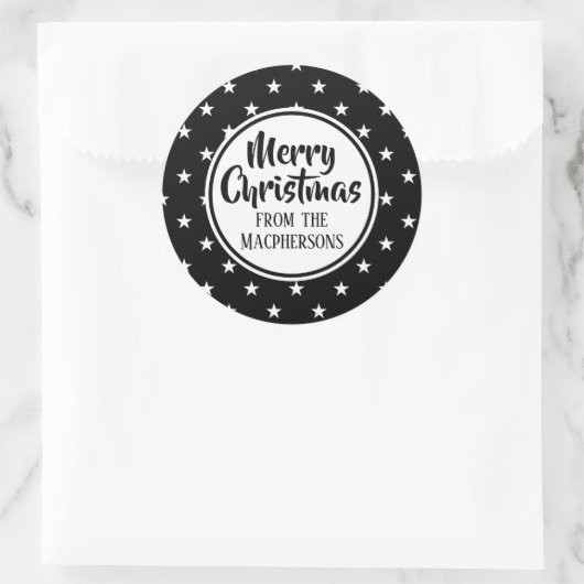 Zwarte Kerst stickers (Tas)