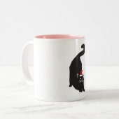 Zwarte kerst tweekleurige koffiemok (Voorkant links)
