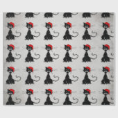 Zwarte kerst voor de aamse kerst cadeaupapier (Vlak)