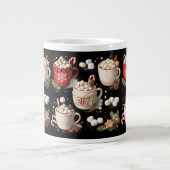 Zwarte Kerst Warme Chocolade Mok (Voorkant)