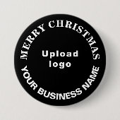 Zwarte Kerst Zakelijke Ronde Vorm Button (Voorkant)