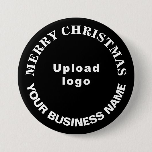 Zwarte Kerst Zakelijke Ronde Vorm Button (Voorkant)
