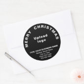 Zwarte Kerst Zakelijke Ronde Vorm Sticker (Envelop)