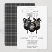 Zwarte Kerstbal, Buffalo Kerst Plaid Kaart (Voorkant / Achterkant)