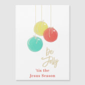 Zwarte kerstballen Magnetische Kaart (Voorkant)