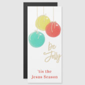 Zwarte kerstballen Magnetische Kaart (Voorkant / Achterkant)