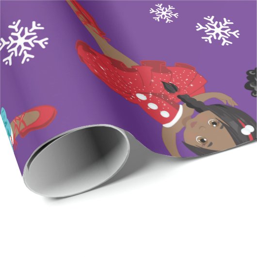 Zwarte kerstballerina cadeaupapier (Rol Hoek)