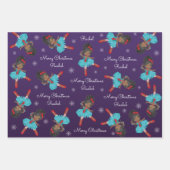 Zwarte kerstballerina inpakpapier vel (Voorkant)