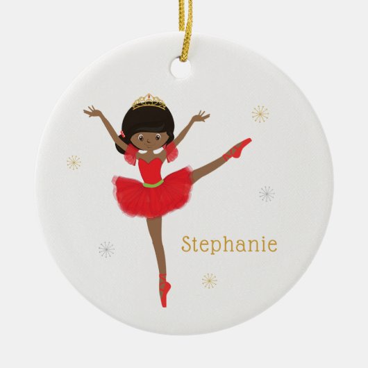 Zwarte kerstballerina keramisch ornament (Voorkant)