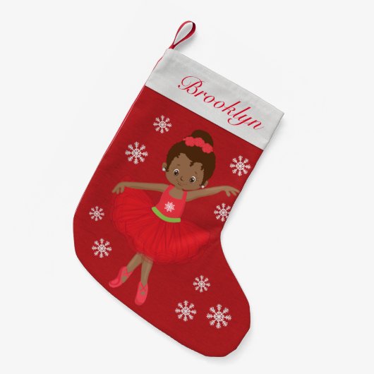Zwarte kerstballerina kleine kerstsok (Voorkant (Hangend))