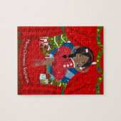 Zwarte kerstballerina legpuzzel (Horizontaal)