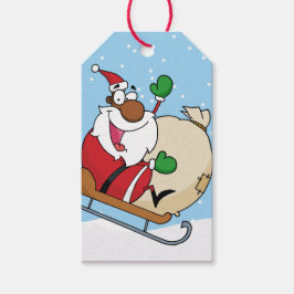 Zwarte kerstbedekking met Label met hoes papier Cadeaulabel