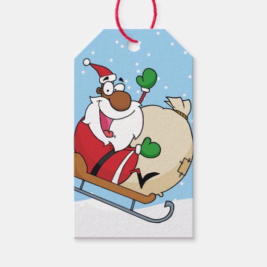Zwarte kerstbedekking met Label met hoes papier Cadeaulabel (Voorkant)