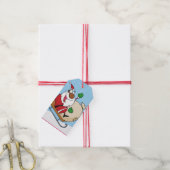 Zwarte kerstbedekking met Label met hoes papier Cadeaulabel (Met Touw)
