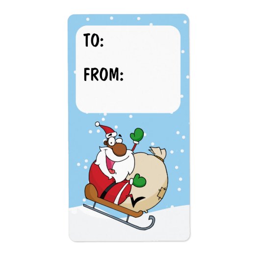 Zwarte kerstbedekking op hoes cadeauetiket etiket (Voorkant)