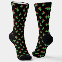 Zwarte Kerstbel Naadloos Patroon Sokken