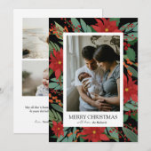 Zwarte kerstbloem Vrolijke kerst Kaart (Voorkant / Achterkant)