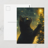 Zwarte kerstboom briefkaart (Voorkant / Achterkant)