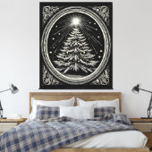 Zwarte kerstboom  canvas afdruk (Insitu (Slaapkamer))