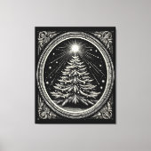 Zwarte kerstboom  canvas afdruk (Voorkant)