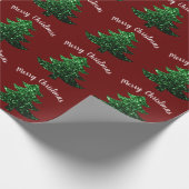 Zwarte kerstboom, donkerrood cadeaupapier (Hoek)