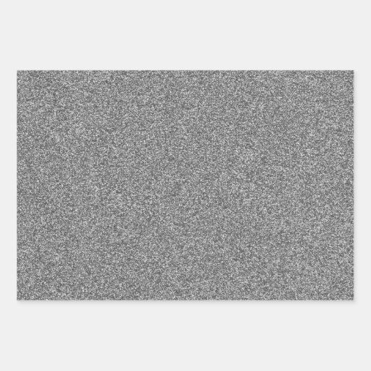 Zwarte kerstboom Faux Silver Glitter Holiday Inpakpapier Vel (Voorkant)