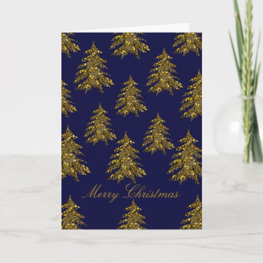 Zwarte kerstboom feestdagen kaart (Voorkant)