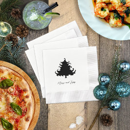 Zwarte Kerstboom Feestje Servet