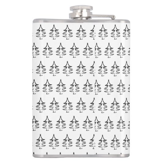 Zwarte Kerstboom gepersonaliseerd Heupfles (Achterkant)