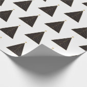 Zwarte kerstboom, Gold "String of Lights" Cadeaupapier (Hoek)