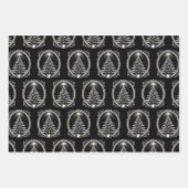 Zwarte kerstboom  inpakpapier vel (Voorkant)