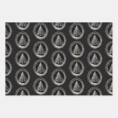 Zwarte kerstboom  inpakpapier vel (Voorkant 2)