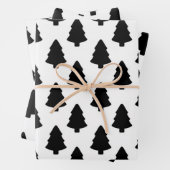 Zwarte kerstboom inpakpapier vel (In situ)