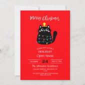 Zwarte kerstboom met cartoon kaart (Voorkant)