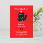 Zwarte kerstboom met cartoon kaart (Staand voorkant)