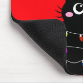 Zwarte kerstboom met cartoon muismat (Hoek)