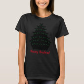 Zwarte kerstboom met groene ogen t-shirt (Voorkant)