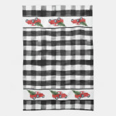 Zwarte kerstboom met rode kerst theedoek (Verticaal)