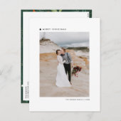 Zwarte kerstboom Modern Merry-kerstfoto Feestdagenkaart (Voorkant / Achterkant)