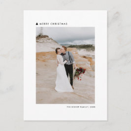 Zwarte kerstboom Modern Merry-kerstfoto Feestdagenkaart