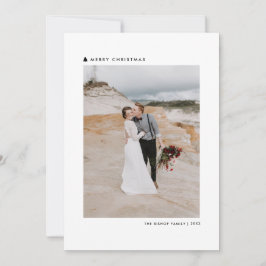 Zwarte kerstboom Modern Merry-kerstfoto Feestdagenkaart