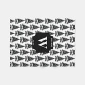  zwarte kerstboom, monogrammen fleece deken (Voorkant (Horizontaal))