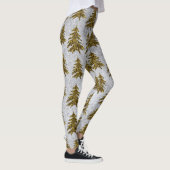 Zwarte kerstboom op abstract papier leggings (Rechts)