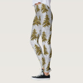 Zwarte kerstboom op abstract papier leggings (Links)
