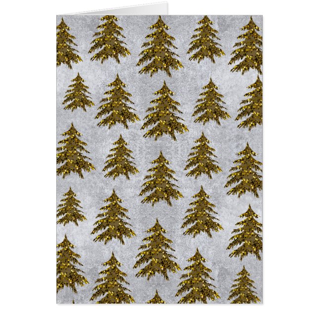 Zwarte kerstboom op abstract zilverpapier (Voorkant)