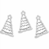 Zwarte kerstboom op sticker (Voorkant)